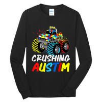 Monster Truck Crushing Austim Shirt Autism Awareness Tall Long Sleeve T-Shirt