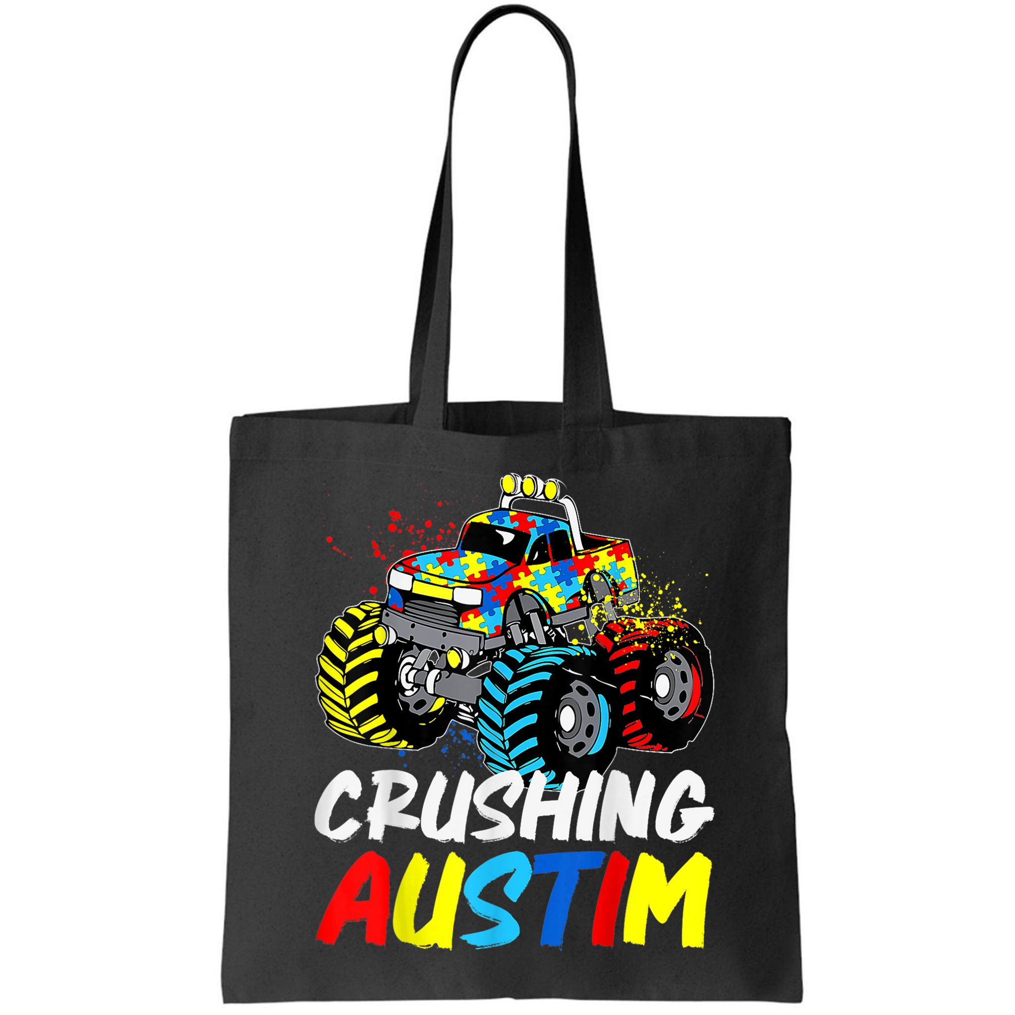 Monster Truck Crushing Austim Shirt Autism Awareness Bag