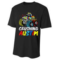 Monster Truck Crushing Austim Shirt Autism Awareness Performance Sprint T-Shirt