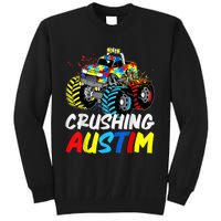 Monster Truck Crushing Austim Shirt Autism Awareness Tall Sweatshirt