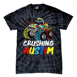 Monster Truck Crushing Austim Shirt Autism Awareness Tie-Dye T-Shirt