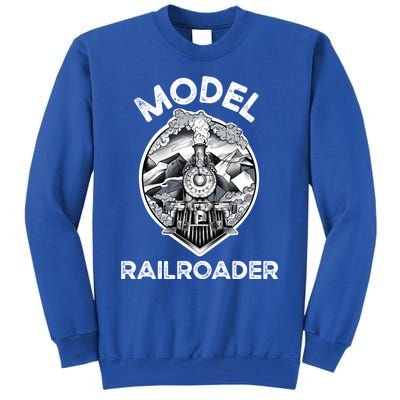 Model Train Collector Goth Steam Train Model Railroader Rail Gift Tall Sweatshirt