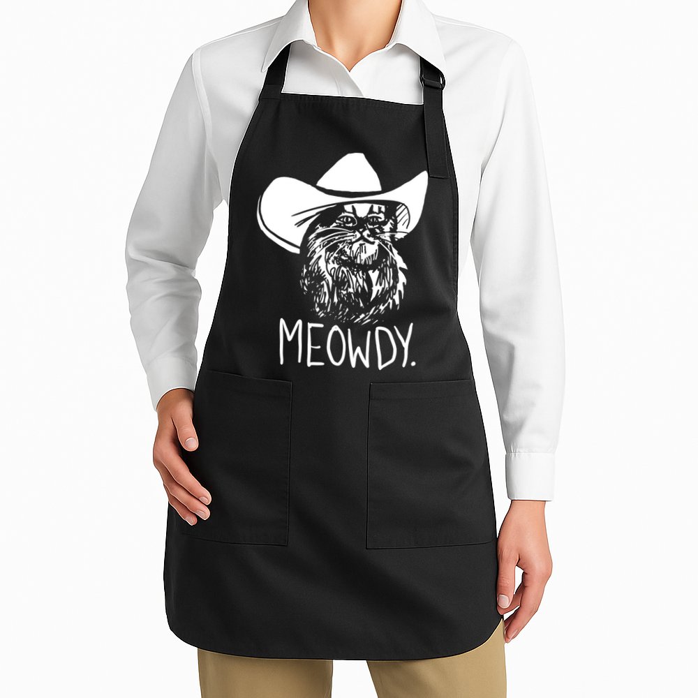 Meowdy Texas Cat Meme TShirt Apron