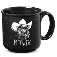 Meowdy Texas Cat Meme TShirt 15oz Campfire Ceramic Mug
