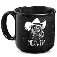 Meowdy Texas Cat Meme TShirt 15oz Campfire Ceramic Mug