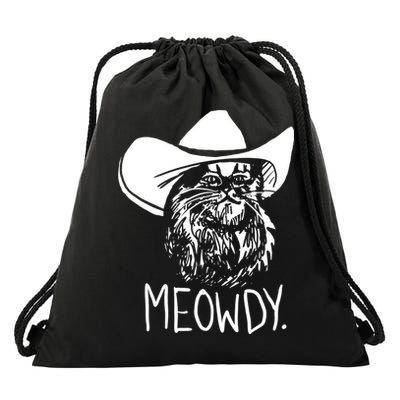 Meowdy Texas Cat Meme TShirt Drawstring Bag