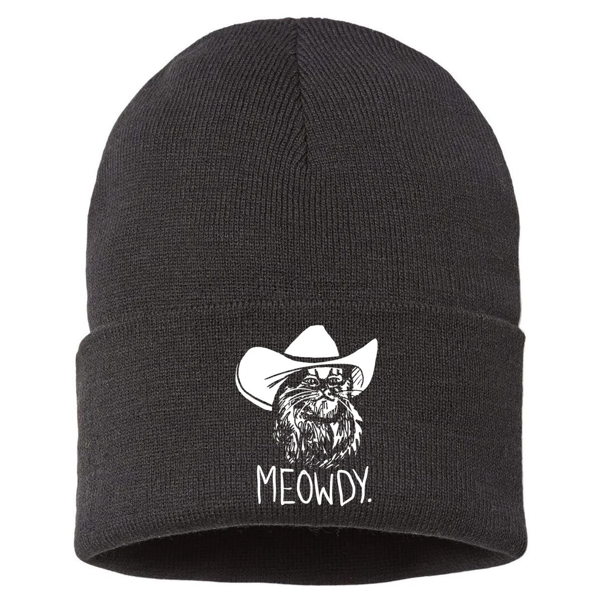 Meowdy Texas Cat Meme TShirt Sustainable Knit Beanie