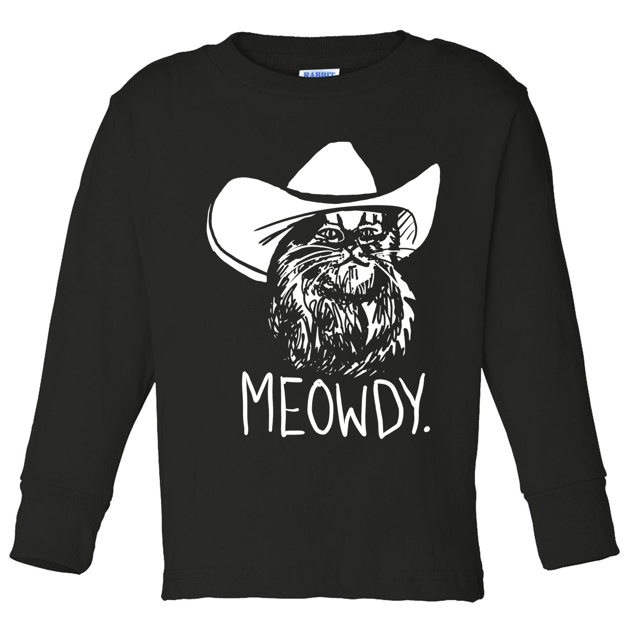 Meowdy Texas Cat Meme TShirt Toddler Long Sleeve Shirt