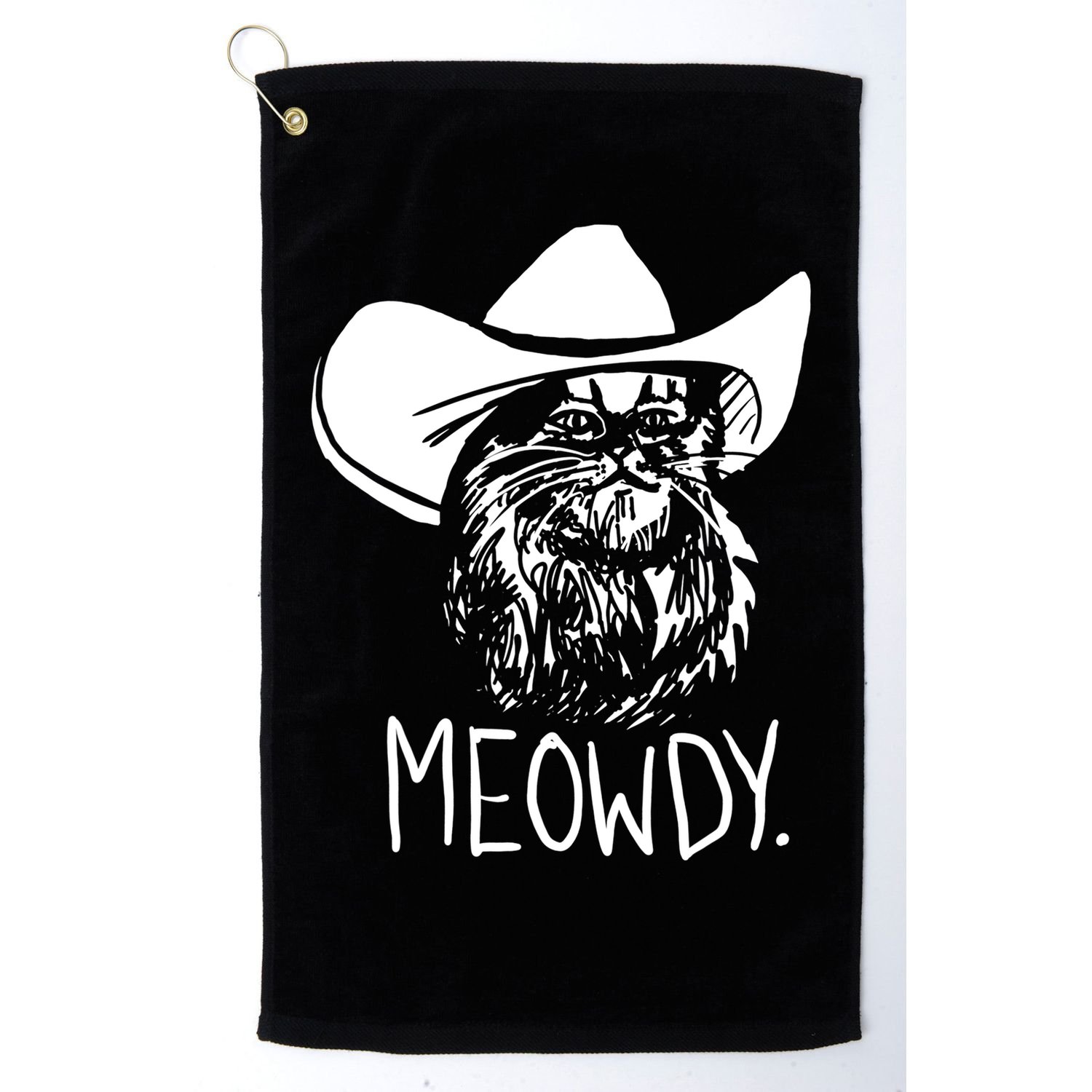 Meowdy Texas Cat Meme TShirt Golf Towel