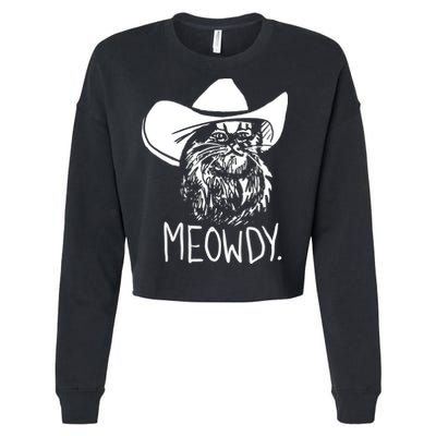 Meowdy Texas Cat Meme TShirt Cropped Pullover Crew