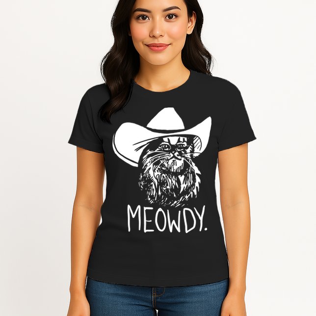 Meowdy Texas Cat Meme TShirt Womens T-Shirt