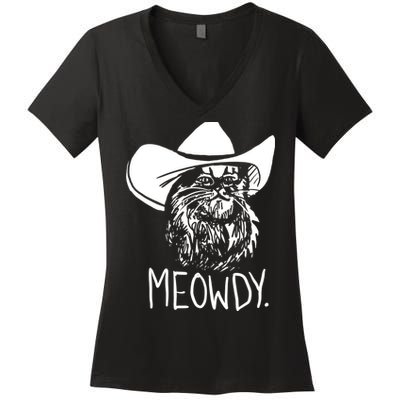 Meowdy Texas Cat Meme TShirt Women's V-Neck T-Shirt