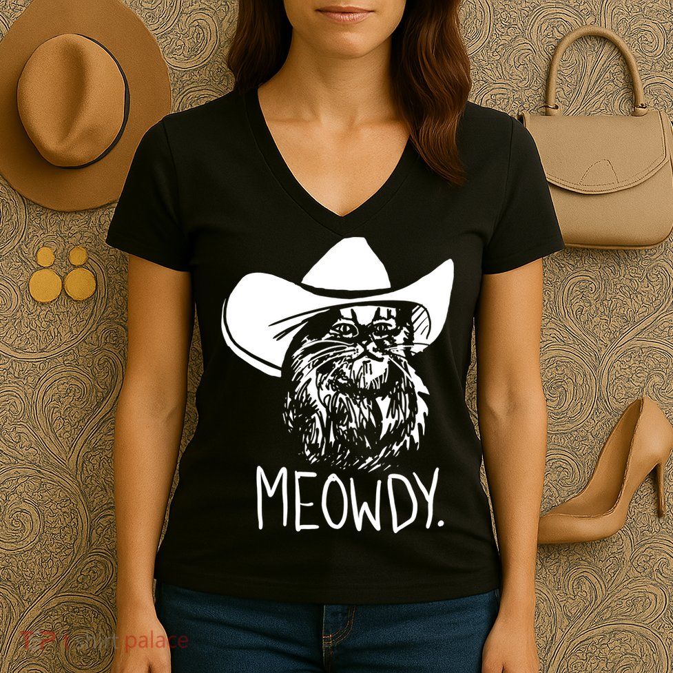 Meowdy Texas Cat Meme TShirt Women's V-Neck T-Shirt