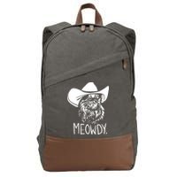 Meowdy Texas Cat Meme TShirt Cotton Canvas Backpack