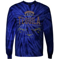 Mexican Tequila Cinco De Mayo Vintage Distressed Labell Tie-Dye Long Sleeve Shirt