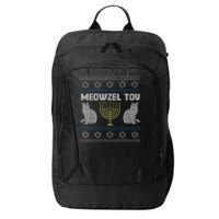 Meowzel Tov Cat Hanukkah Ugly Sweater Gifts For Cat Lovers City Backpack