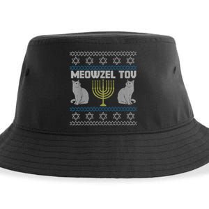 Meowzel Tov Cat Hanukkah Ugly Sweater Gifts For Cat Lovers Sustainable Bucket Hat