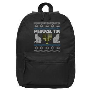 Meowzel Tov Cat Hanukkah Ugly Sweater Gifts For Cat Lovers 16 in Basic Backpack