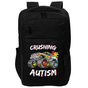 Monster Truck Crushing Austim Awareness Impact Tech Backpack