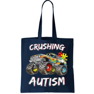 Monster Truck Crushing Austim Awareness Tote Bag