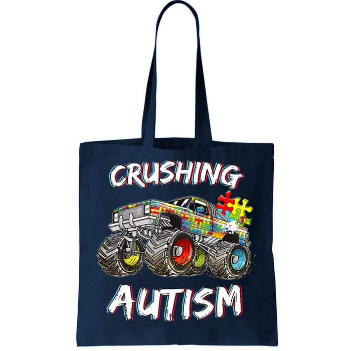 Monster Truck Crushing Austim Awareness Tote Bag