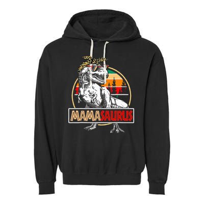Mamasaurus Trex Dinosaur Mama Gifts For Mom Mothers Day Garment-Dyed Fleece Hoodie