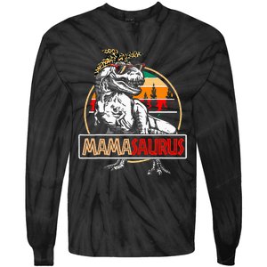 Mamasaurus Trex Dinosaur Mama Gifts For Mom Mothers Day Tie-Dye Long Sleeve Shirt