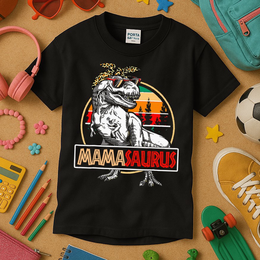 Mamasaurus Trex Dinosaur Mama Gifts For Mom Mothers Day Kids T-Shirt