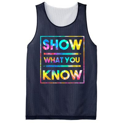 Motivational Testing Day Shirt Teacher Show What You Know Mesh Reversible Basketball Jersey Tank