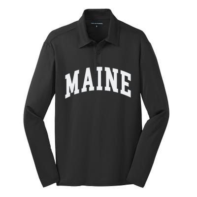 Maine Throwback Design Classic Silk Touch Performance Long Sleeve Polo