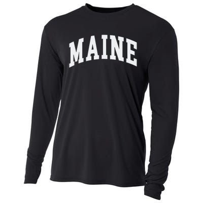 Maine Throwback Design Classic Cooling Performance Long Sleeve Crew