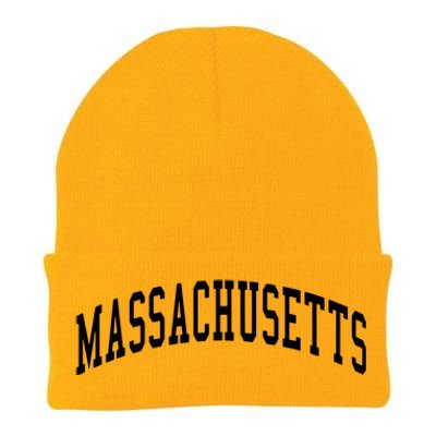 Massachusetts Throwback Design Print Classic Knit Cap Winter Beanie