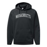 Massachusetts Throwback Design Print Classic Performance Fleece Hoodie