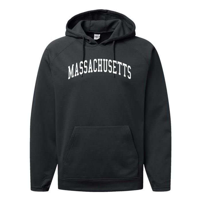 Massachusetts Throwback Design Print Classic Performance Fleece Hoodie