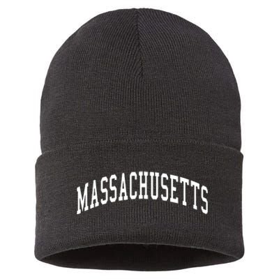 Massachusetts Throwback Design Print Classic Sustainable Knit Beanie