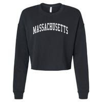 Massachusetts Throwback Design Print Classic Cropped Pullover Crew