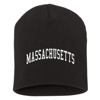 Massachusetts Throwback Design Print Classic Short Acrylic Beanie