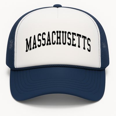 Massachusetts Throwback Design Print Classic Trucker Hat