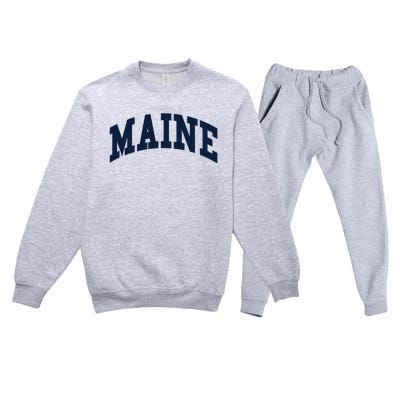 Maine Throwback Design Classic Premium Crewneck Sweatsuit Set