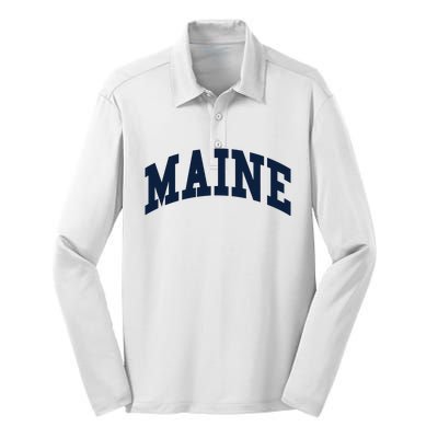 Maine Throwback Design Classic Silk Touch Performance Long Sleeve Polo