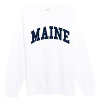 Maine Throwback Design Classic Premium Crewneck Sweatshirt