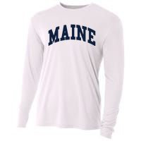 Maine Throwback Design Classic Cooling Performance Long Sleeve Crew