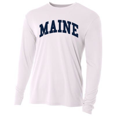 Maine Throwback Design Classic Cooling Performance Long Sleeve Crew