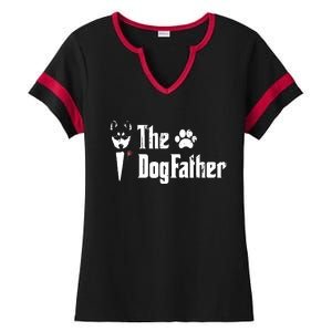 Men The Dogfather Siberian Husky Dog Dad Fathers Day Ladies Halftime Notch Neck Tee