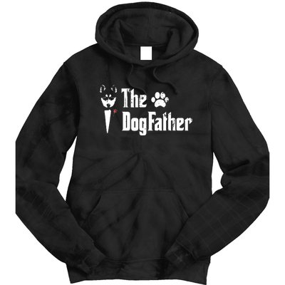 Men The Dogfather Siberian Husky Dog Dad Fathers Day Tie Dye Hoodie