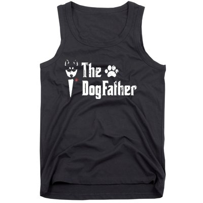 Men The Dogfather Siberian Husky Dog Dad Fathers Day Tank Top