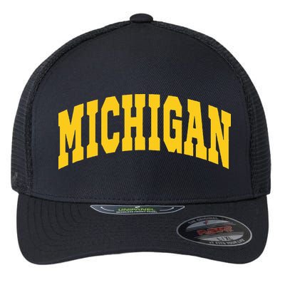 Michigan Throwback Design Classic Flexfit Unipanel Trucker Cap