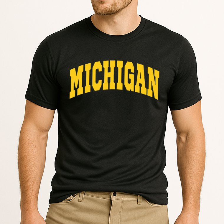 Michigan Throwback Design Classic Cooling Performance Crew T-Shirt
