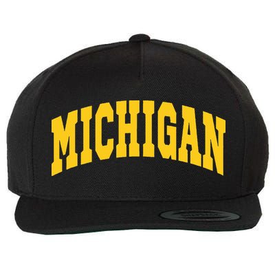 Michigan Throwback Design Classic Wool Snapback Cap