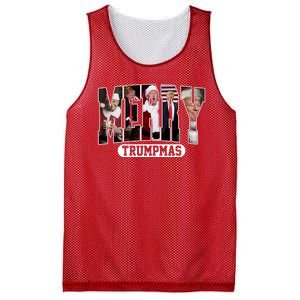 Merry Trumpmas Donald Trump Christmas Mesh Reversible Basketball Jersey Tank